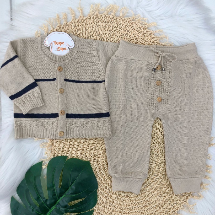  Conjunto de Linha Saruel Bege e Marinho